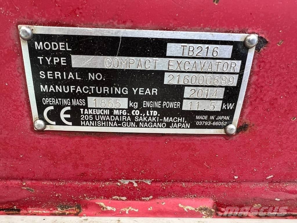 Takeuchi TB 216 Mini excavadoras < 7t