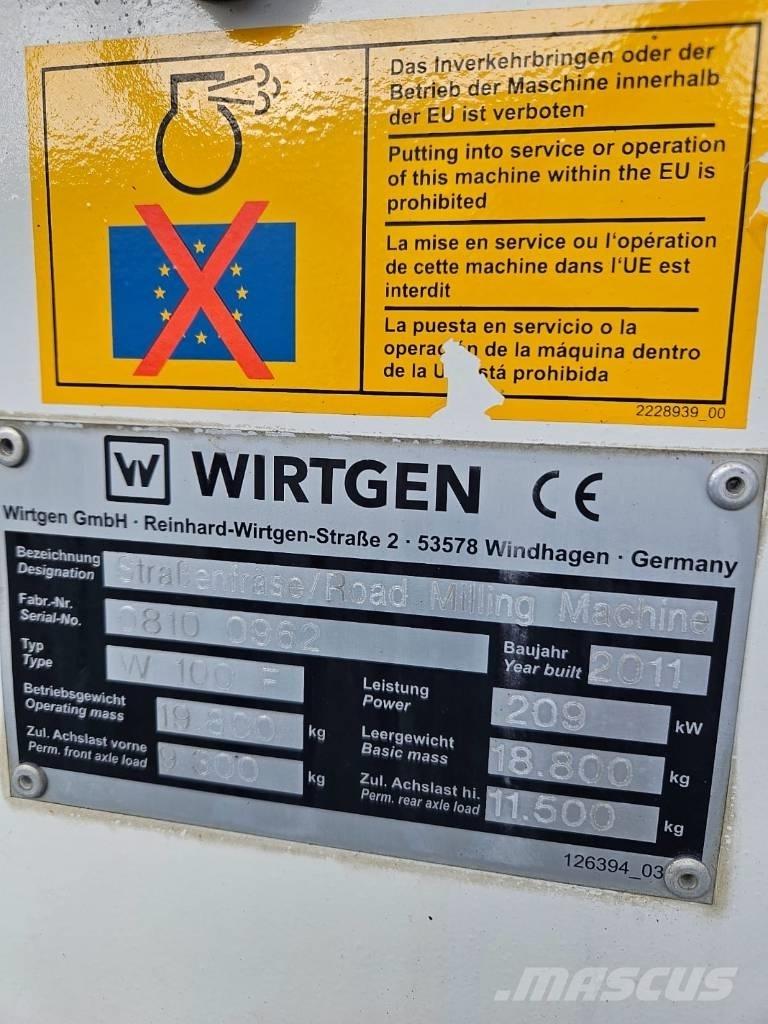 Wirtgen W 100 F Máquinas moledoras de asfalto en frío