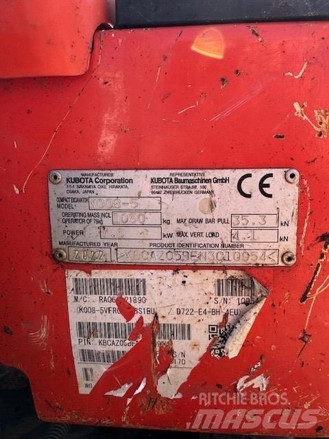 Kubota K 008-5 Mini excavadoras < 7t