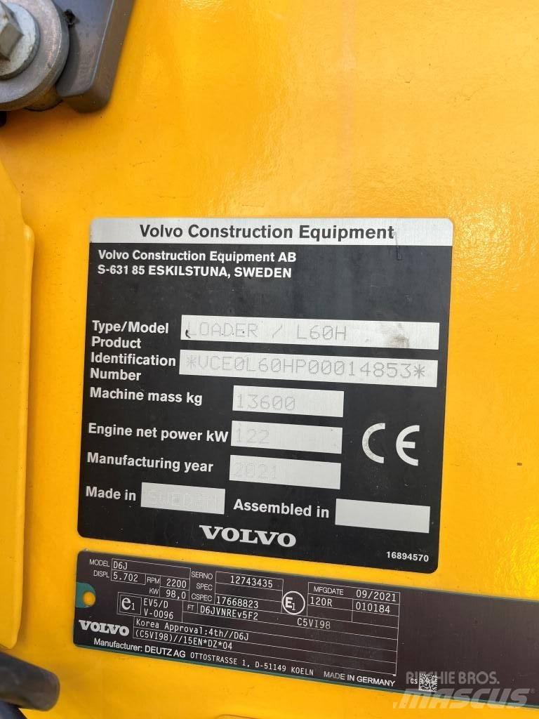 Volvo L60H Cargadoras sobre ruedas
