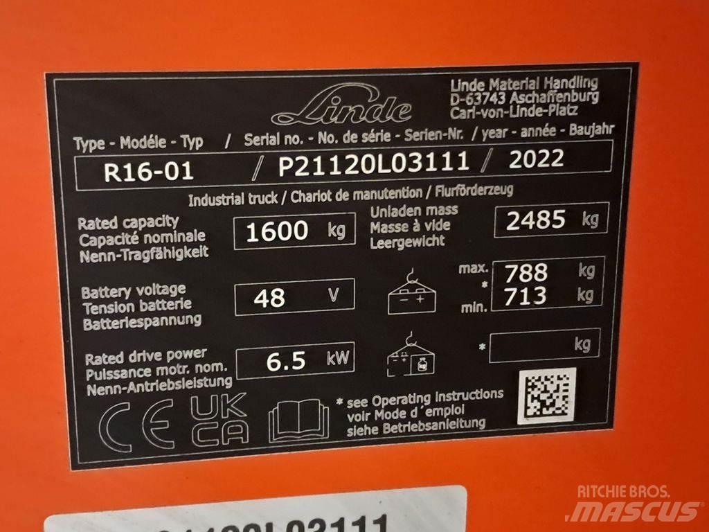 Linde R16-01 Carretillas retráctiles