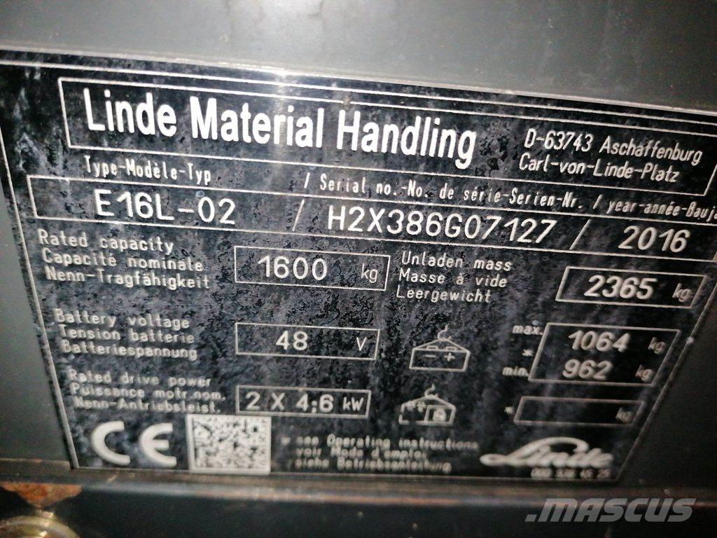 Linde E16L-02 Carretillas de horquilla eléctrica