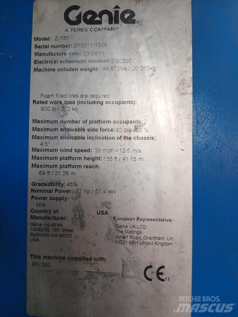 Genie Z 135/70 Plataforma de trabajo articulada