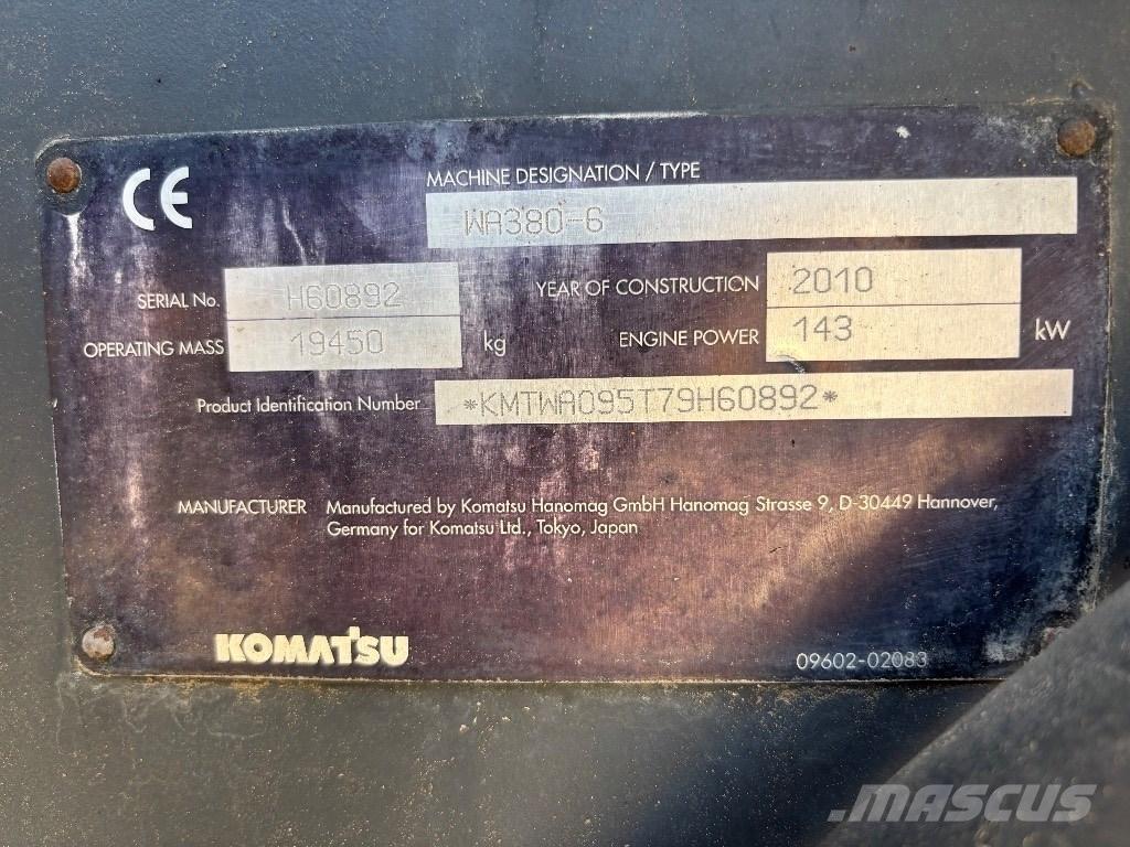 Komatsu WA 380-6 Cargadoras sobre ruedas