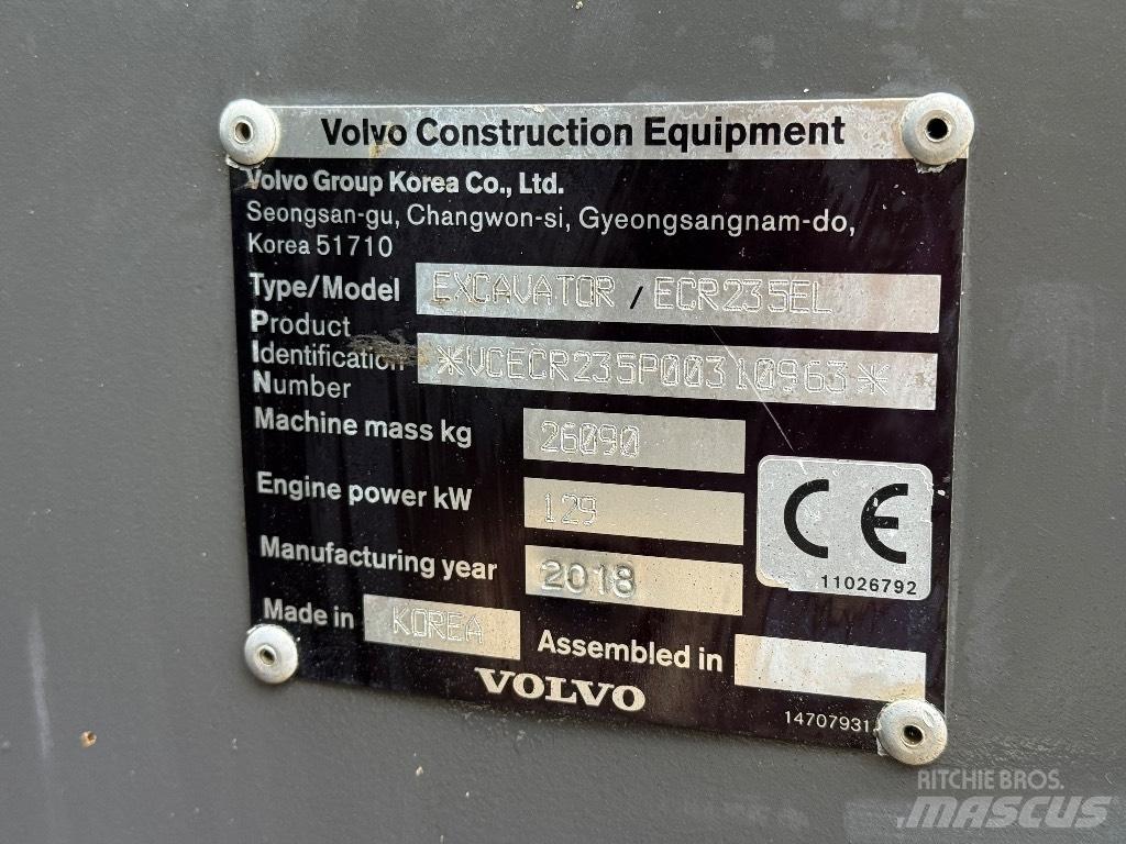 Volvo ECR 235 EL Excavadoras de cadenas