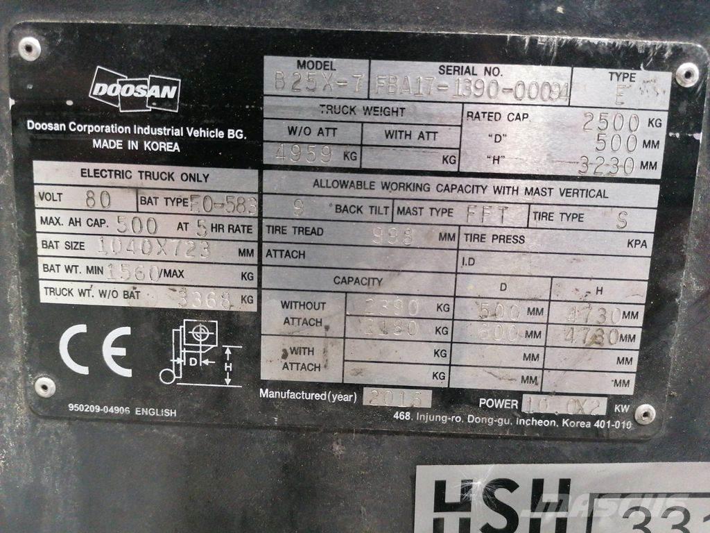 Doosan B25X-7 Carretillas de horquilla eléctrica