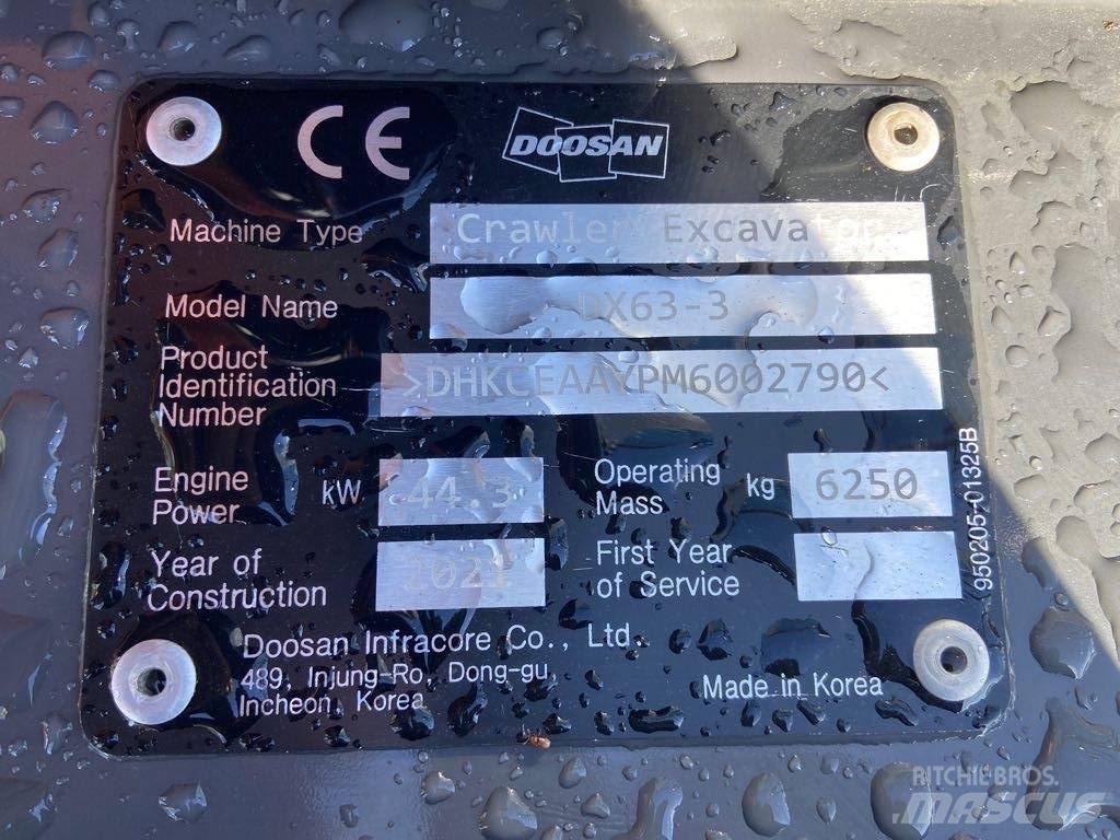 Doosan DX63-3 Excavadoras de cadenas