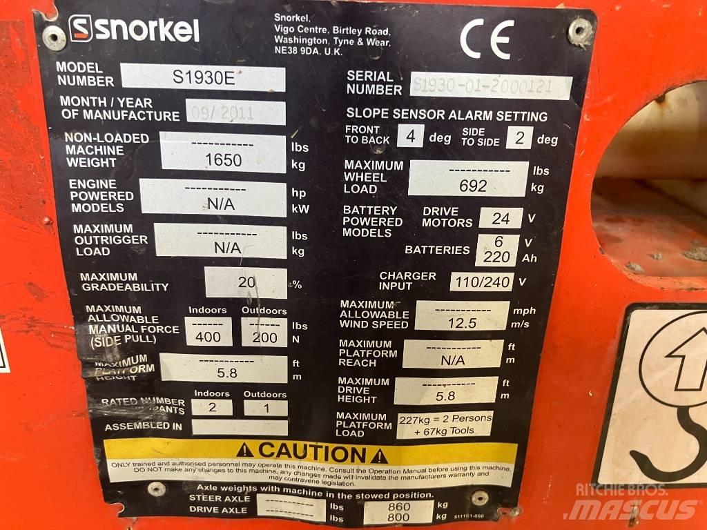 Snorkel S 1930 E Plataformas tijera