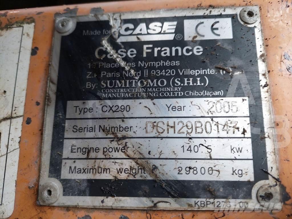 CASE CX 290 Excavadoras de cadenas