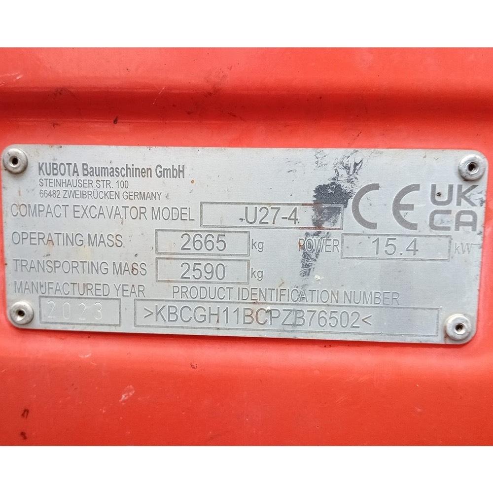 Kubota U 27-4 Mini excavadoras < 7t