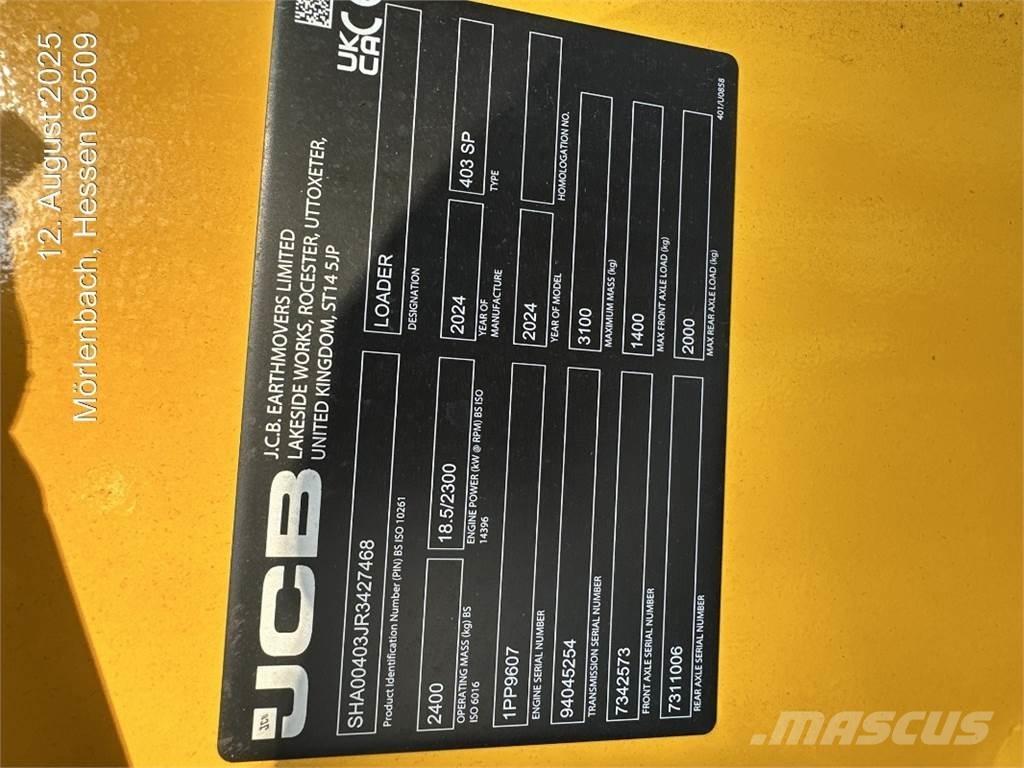 JCB 403 Cargadoras sobre ruedas
