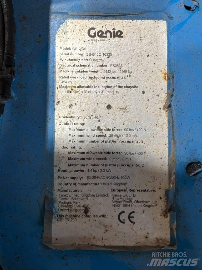 Genie GS 2646 Plataformas tijera