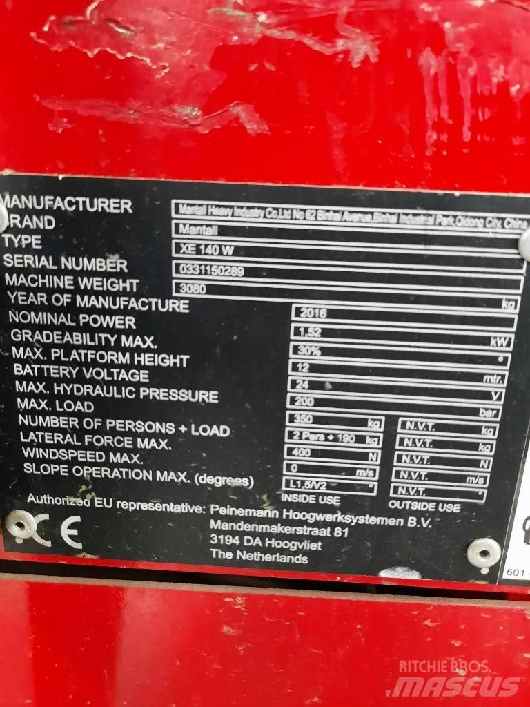 Mantall XE 140 W Plataformas tijera
