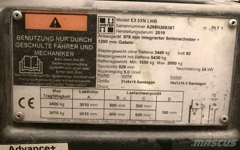Hyster E 3.5 XN LWB Carretillas de horquilla eléctrica