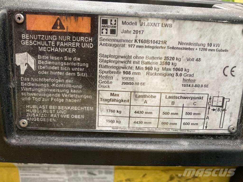 Hyster J 1.80 XNT Carretillas de horquilla eléctrica