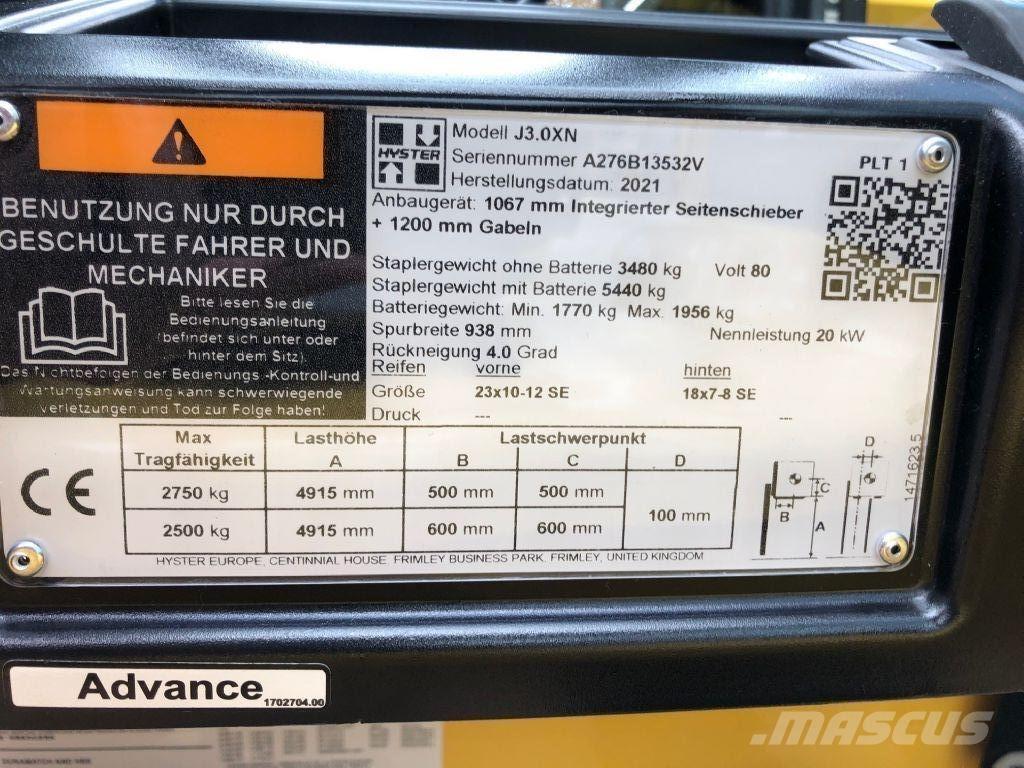 Hyster J 3.0 XN Carretillas de horquilla eléctrica