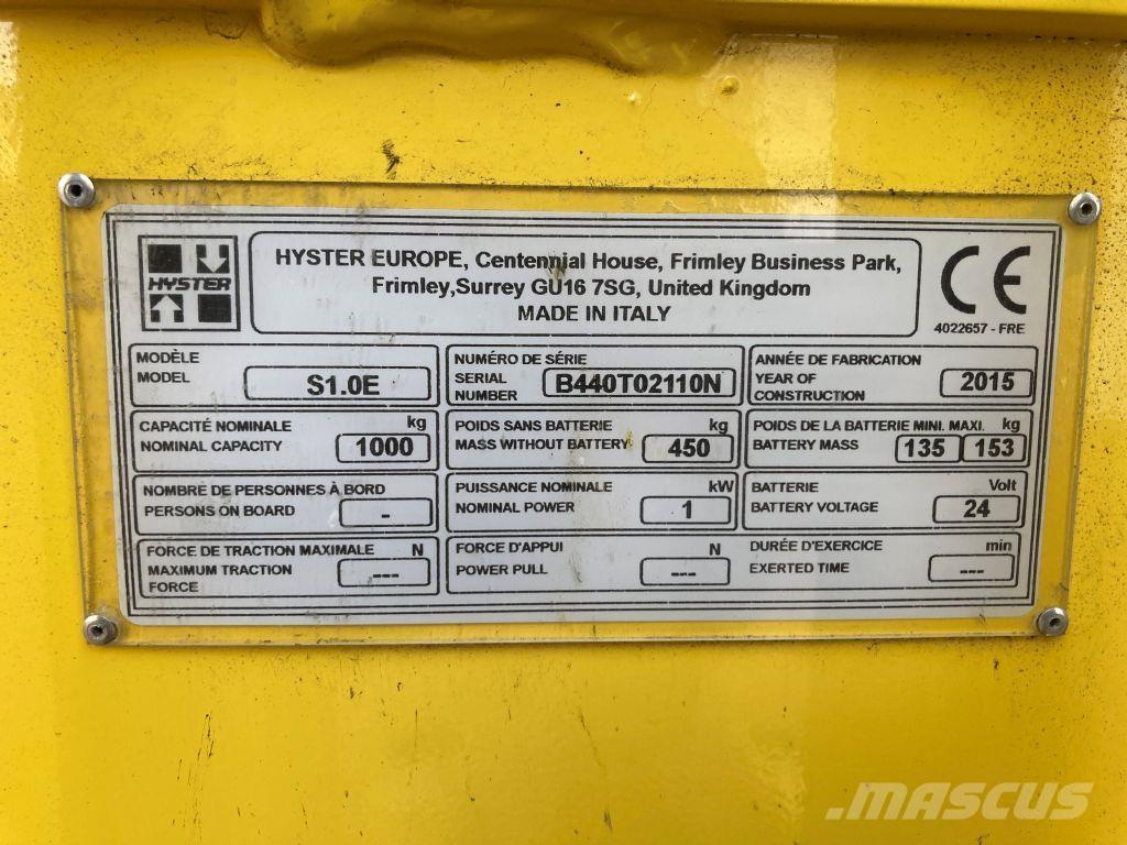 Hyster S 1.0E Apiladores eléctricos