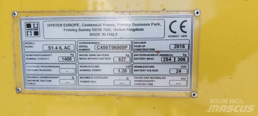 Hyster S 1.4 IL Apiladores eléctricos