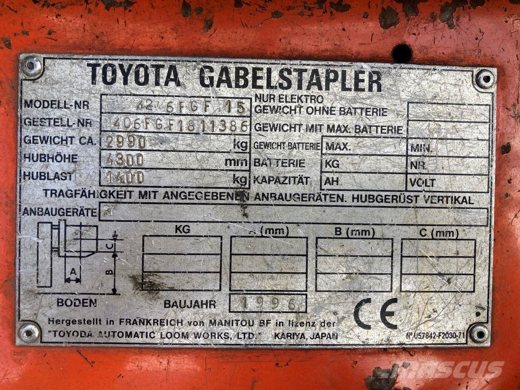 Toyota 42 6FGF 15 Carretillas LPG