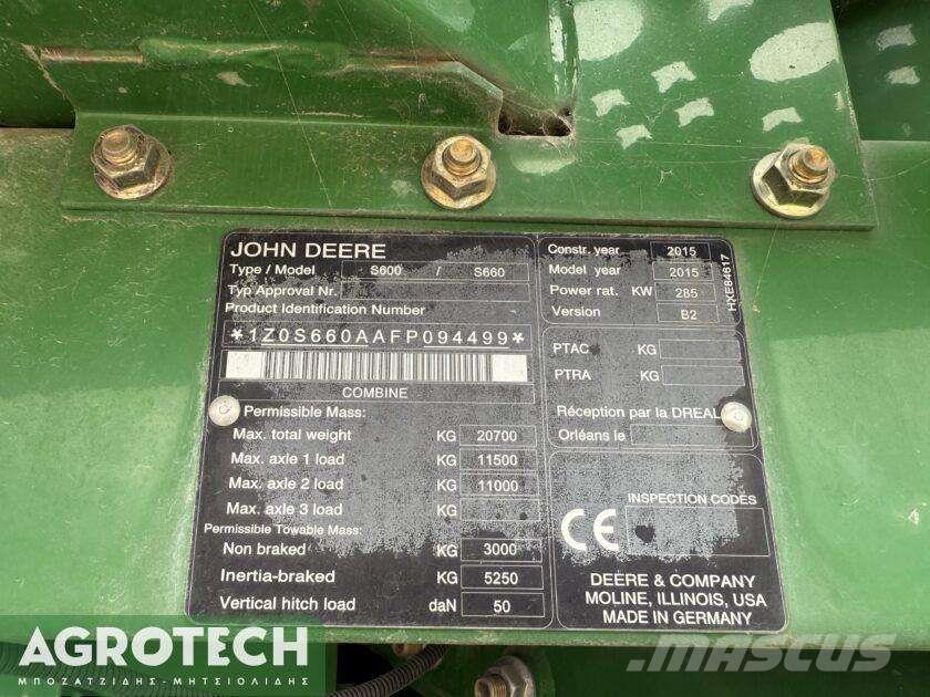 John Deere S660i Tractores