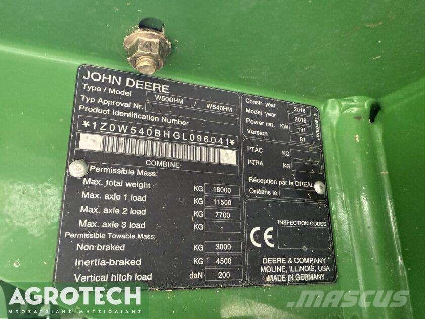 John Deere W540 HM Tractores
