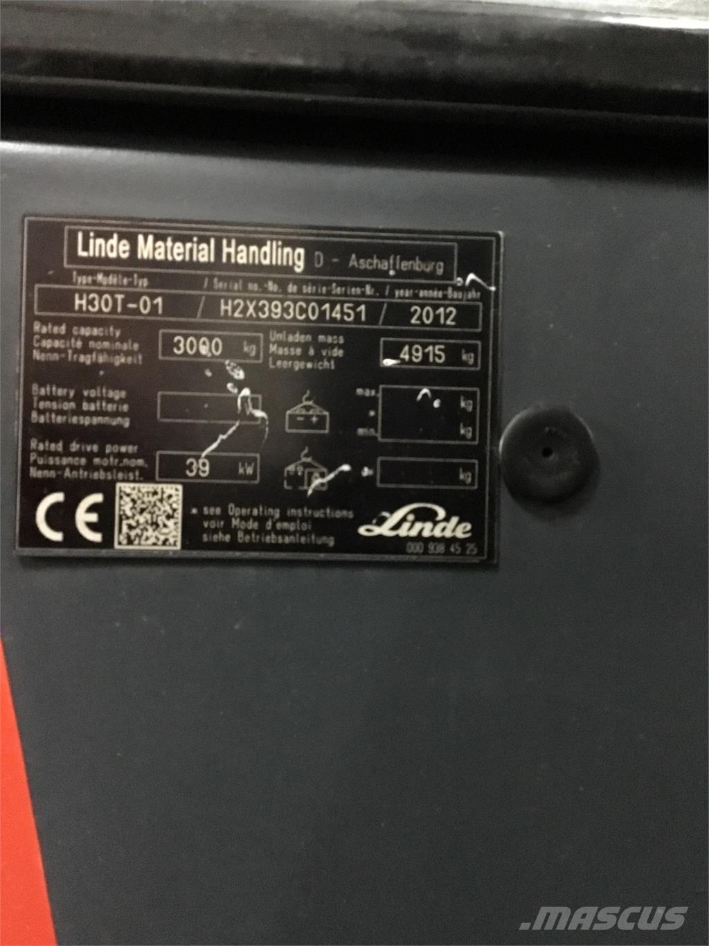 Linde H 30 T 01 Carretillas LPG
