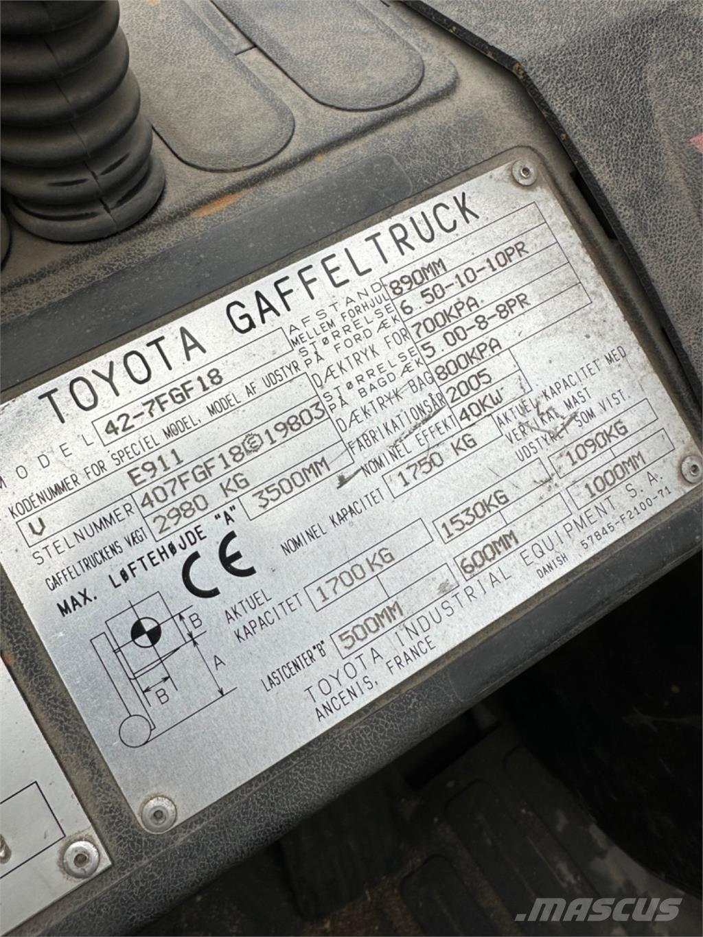 Toyota FG18 Carretillas LPG