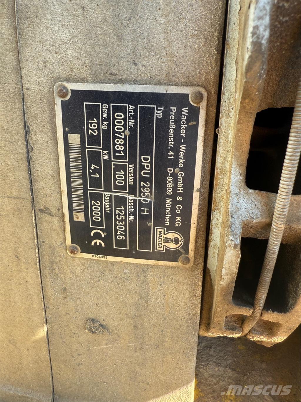 Wacker DPU2950 Vibradores