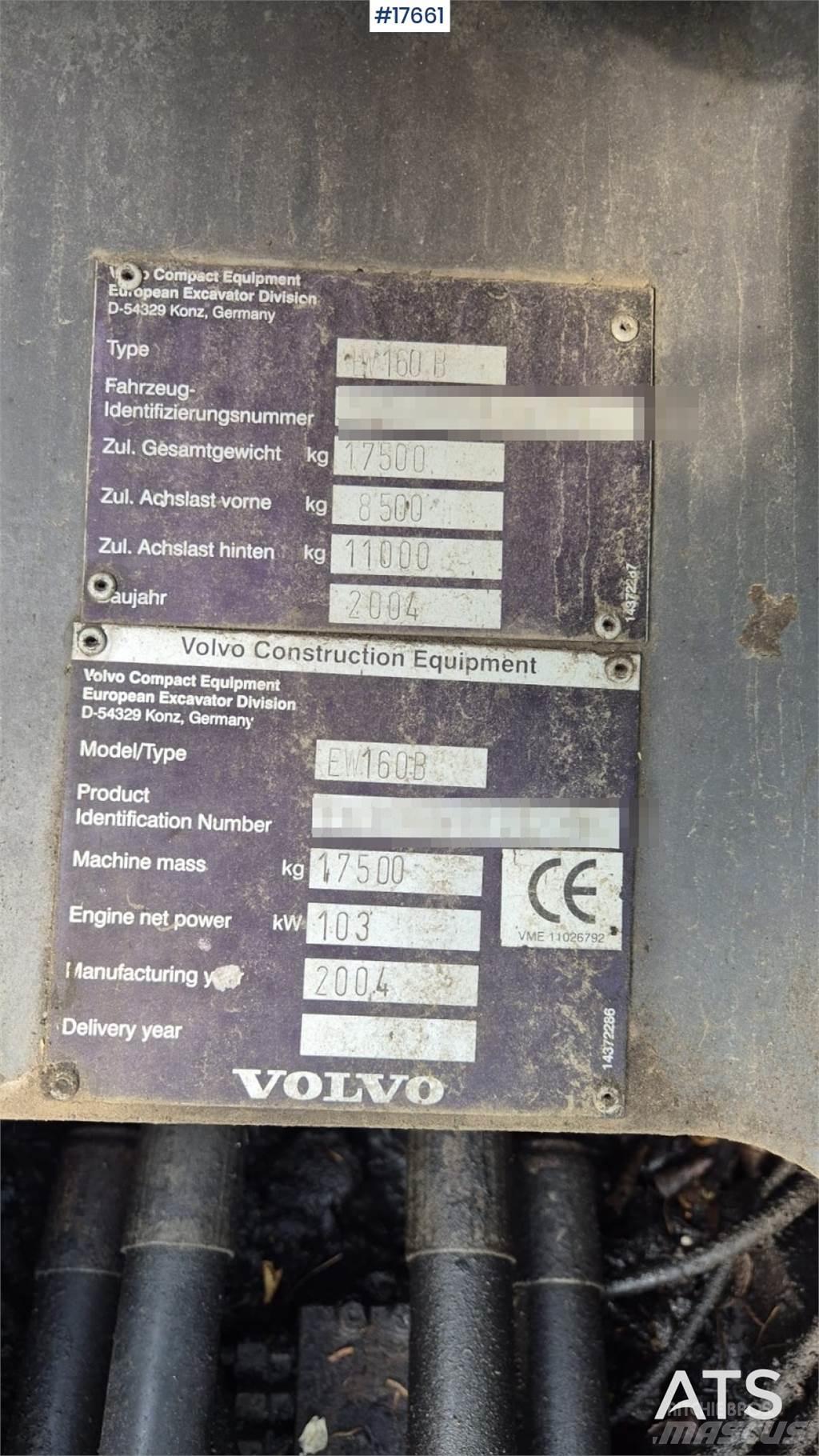 Volvo EW 160B Excavadoras de ruedas