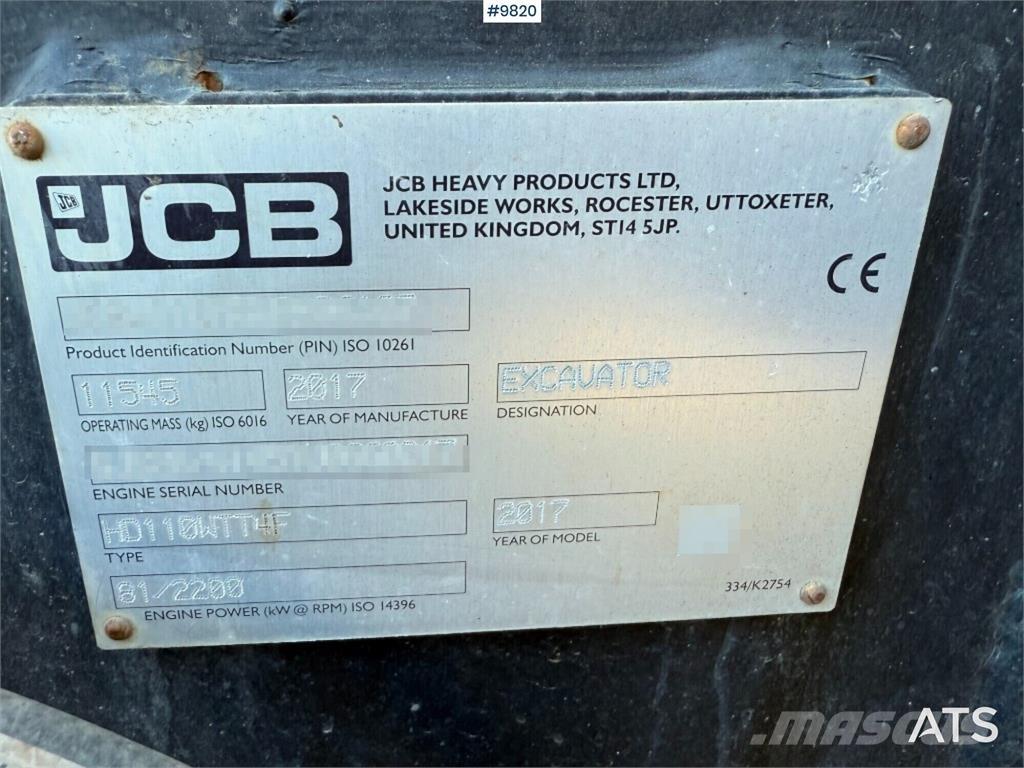JCB Hydradig 110W Excavadoras de ruedas