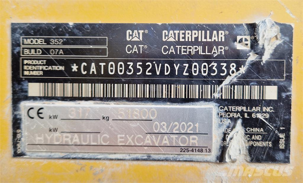 CAT 352-07 Excavadoras de cadenas