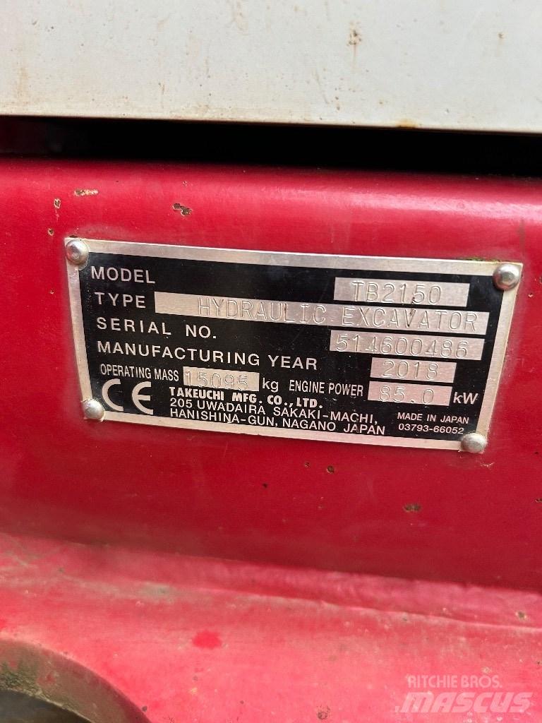 Takeuchi TB 2150 Excavadoras de cadenas