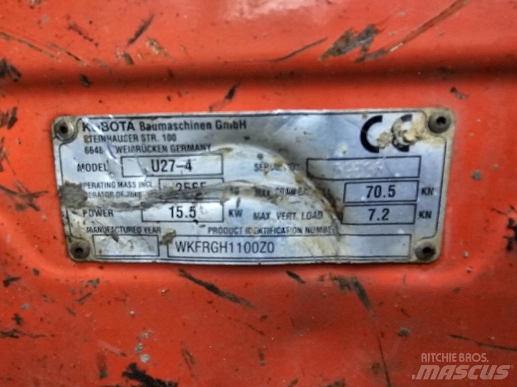 Kubota U 27-4 Mini excavadoras < 7t