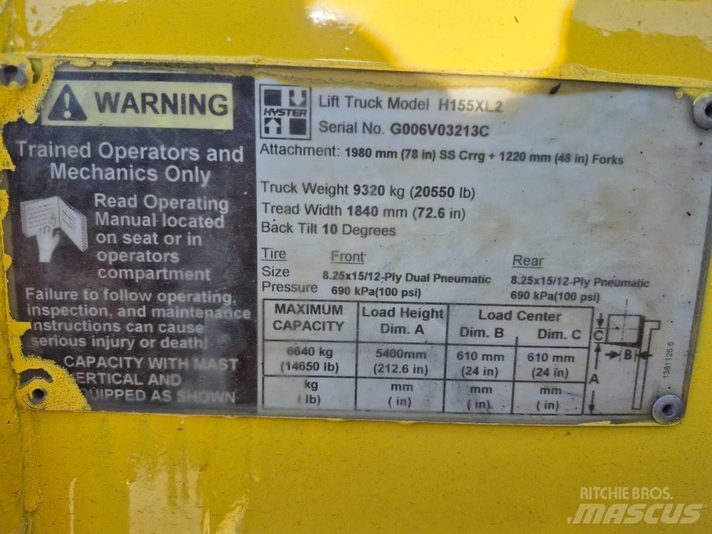 Hyster H 155 XL 2 Otras carretillas elevadoras