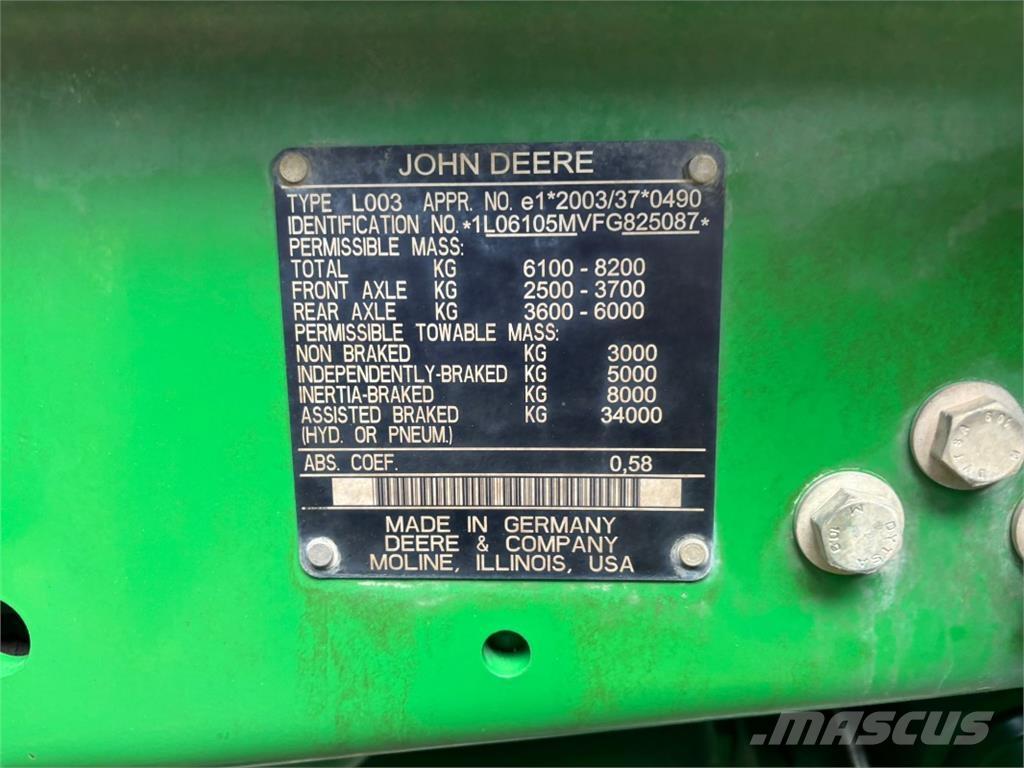 John Deere 6105M Tractores