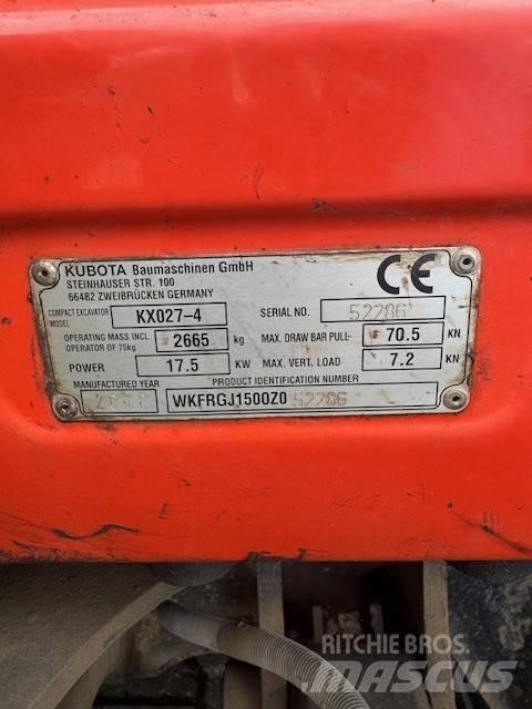 Kubota KX027-4 Mini excavadoras < 7t