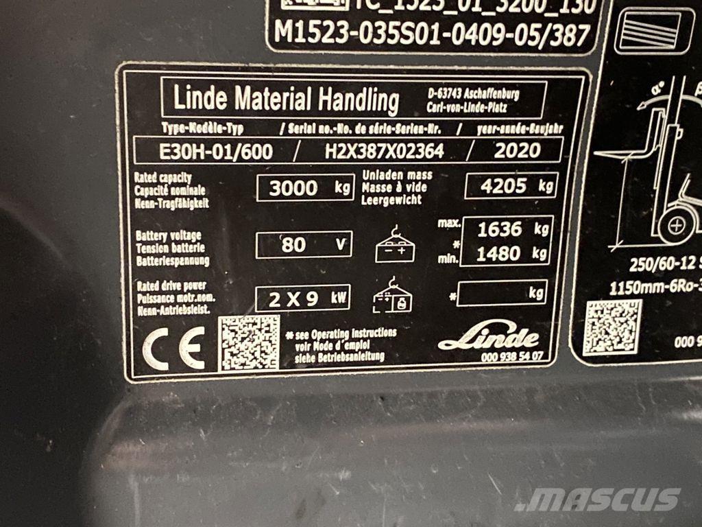 Linde E30H-01/600 Carretillas de horquilla eléctrica