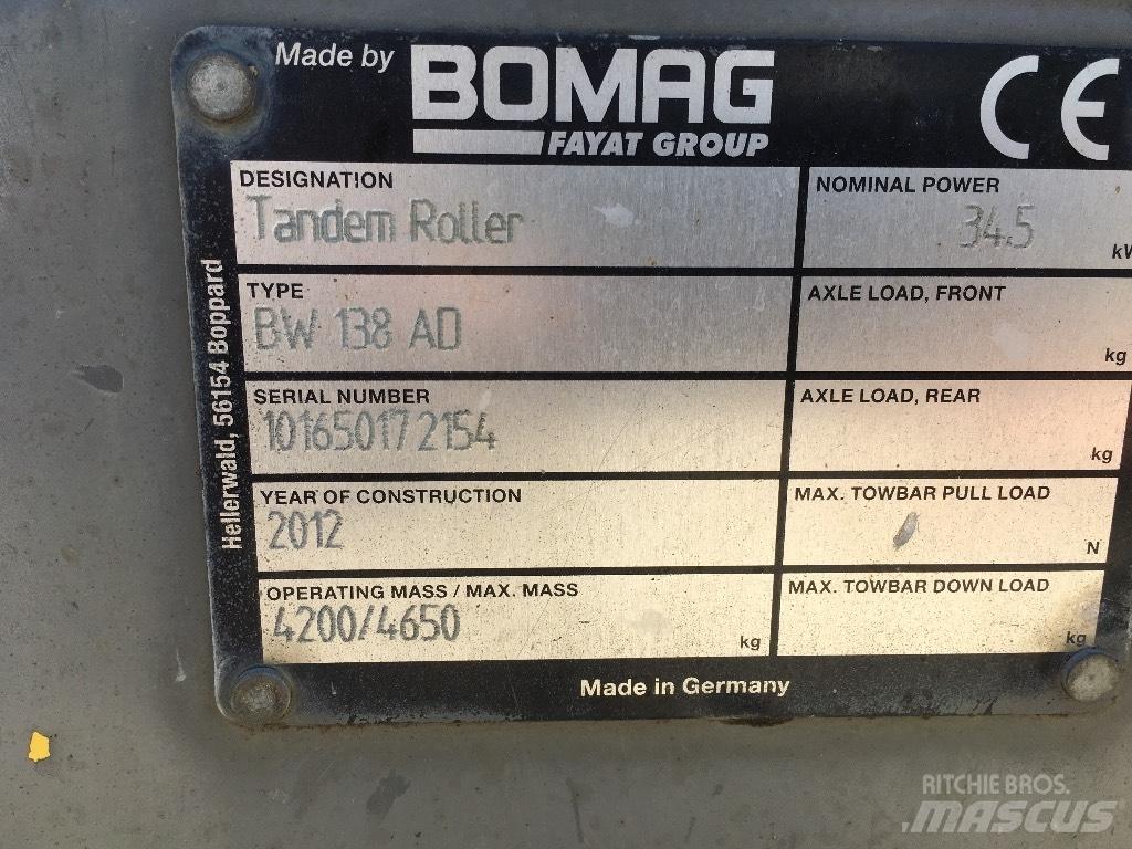 Bomag BW 138 AD Rodillos de doble tambor