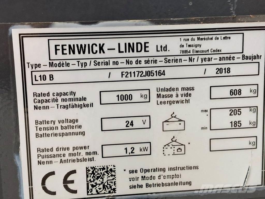 Linde L10B Apiladores eléctricos