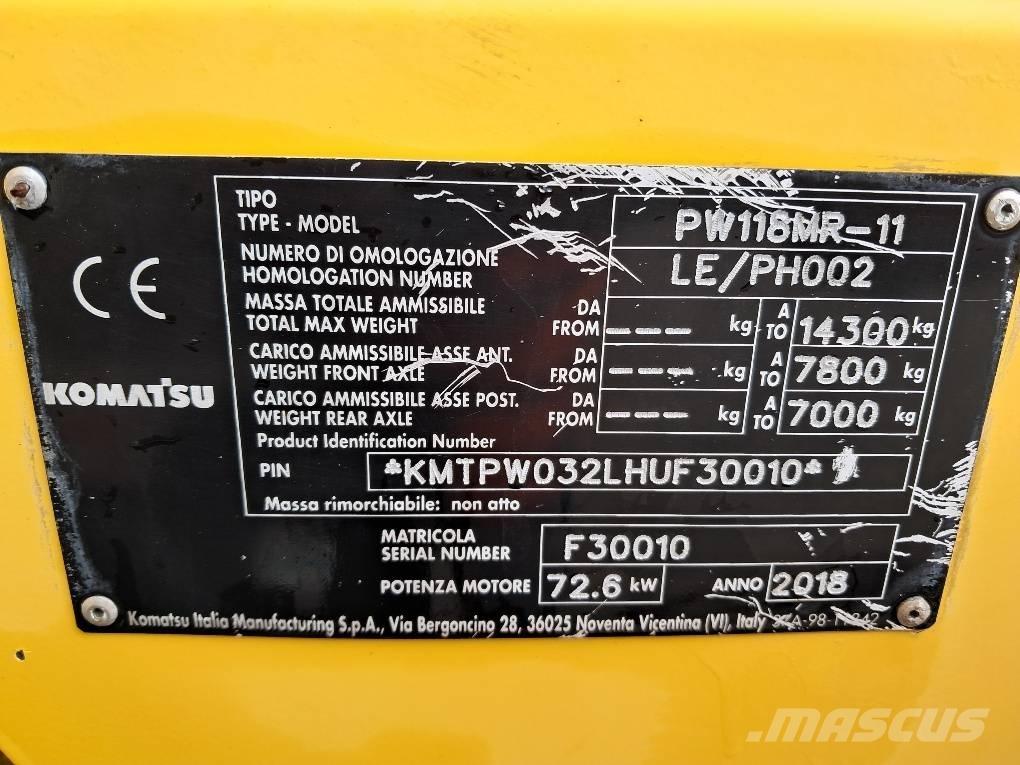 Komatsu PW118MR-11 Excavadoras de ruedas