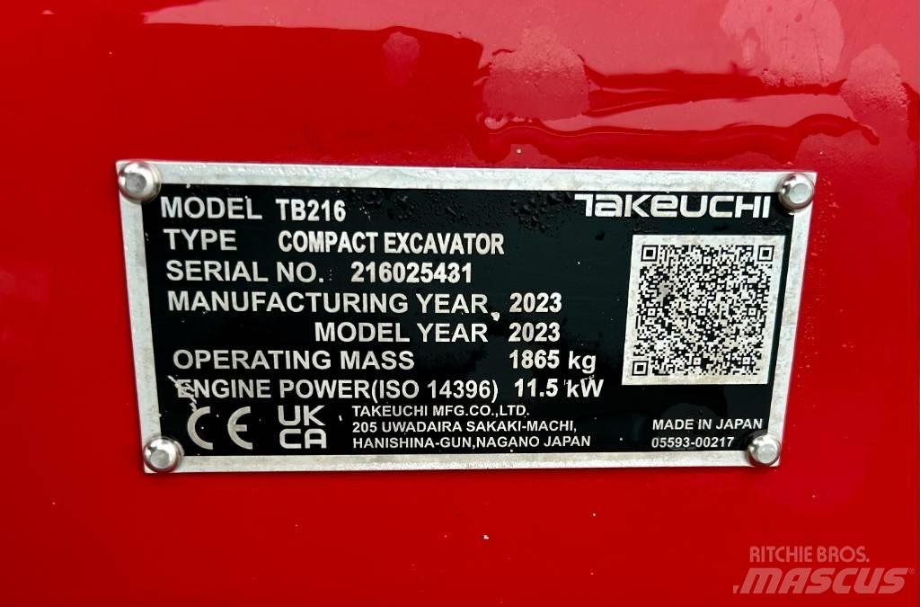 Takeuchi TB 216A V4 Mini excavadoras < 7t