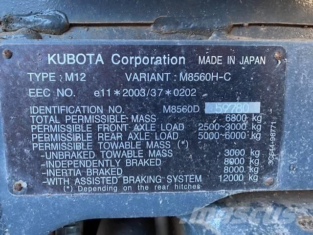 Kubota M 8560 Tractores