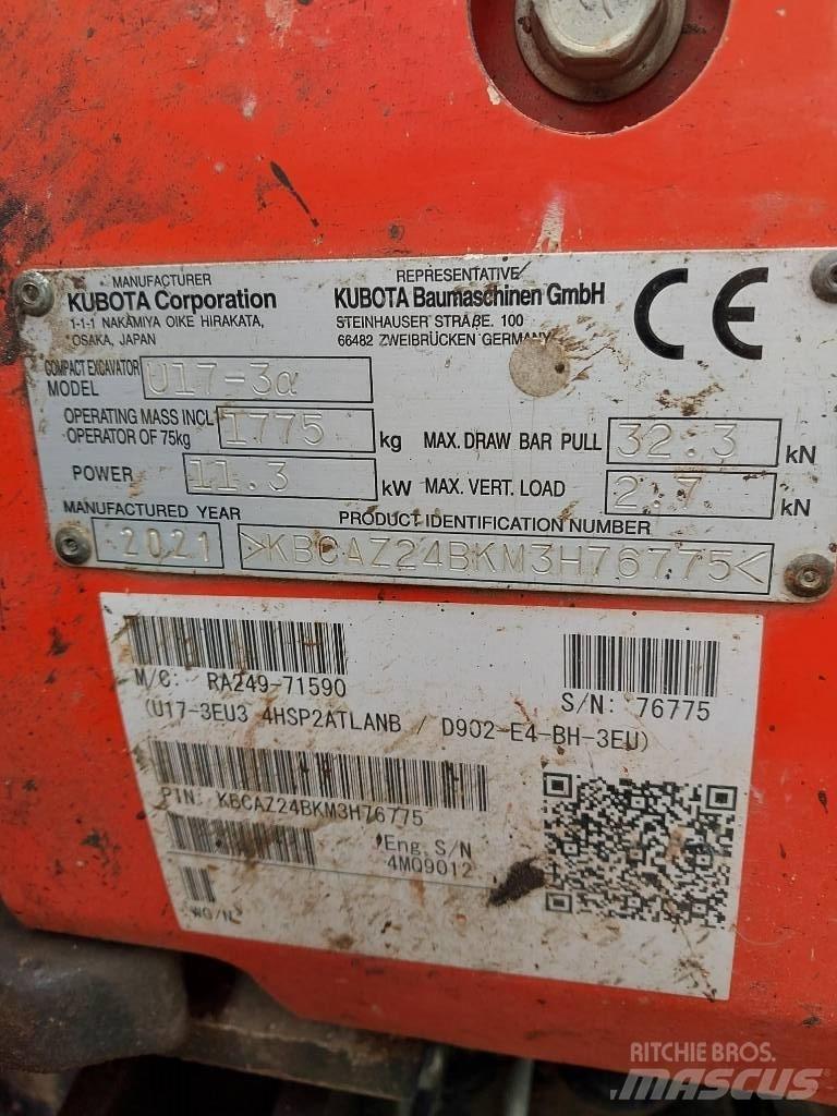Kubota U 17-3N Mini excavadoras < 7t