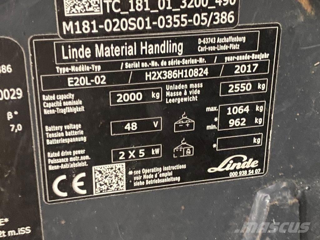 Linde E20L-02 Carretillas de horquilla eléctrica