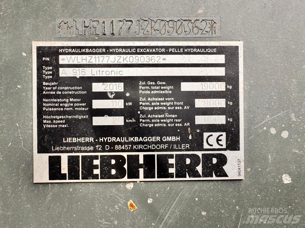Liebherr A 916 Excavadoras de ruedas