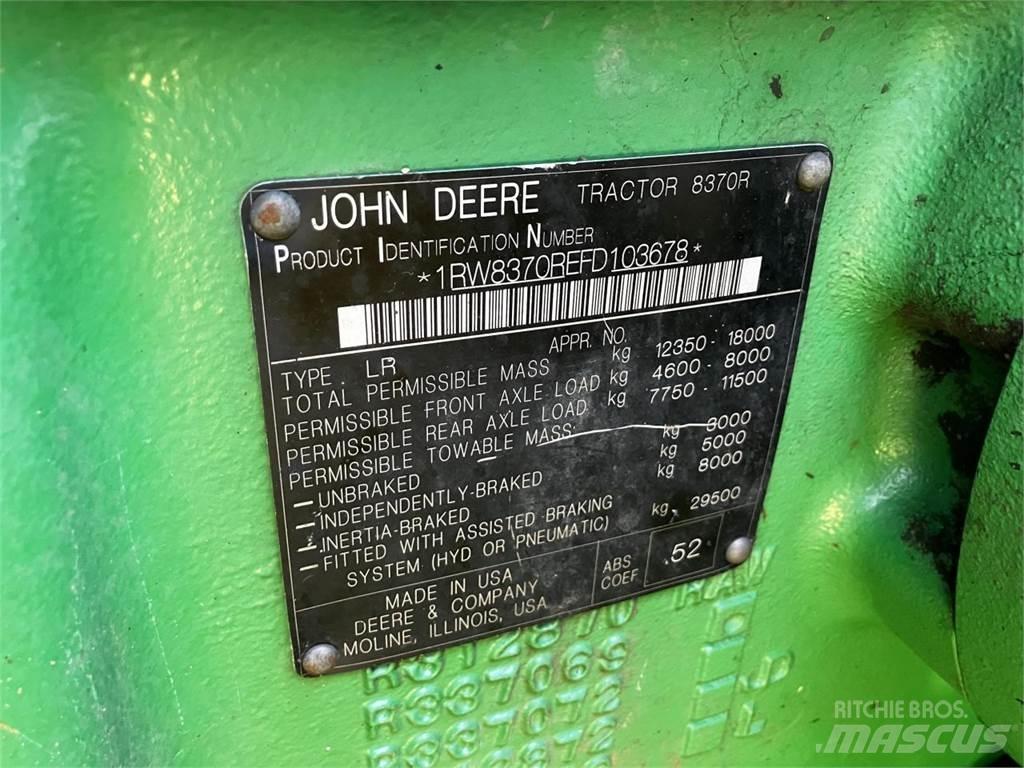 John Deere 8370R Tractores