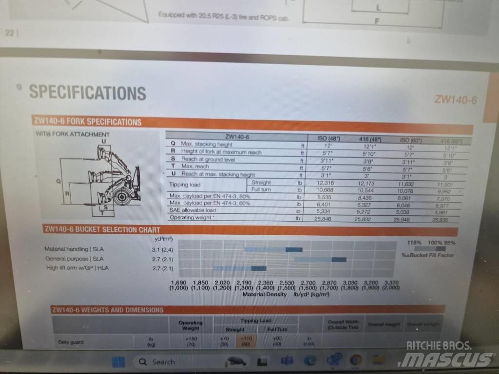 Hitachi ZW 150-6 Cargadoras sobre ruedas