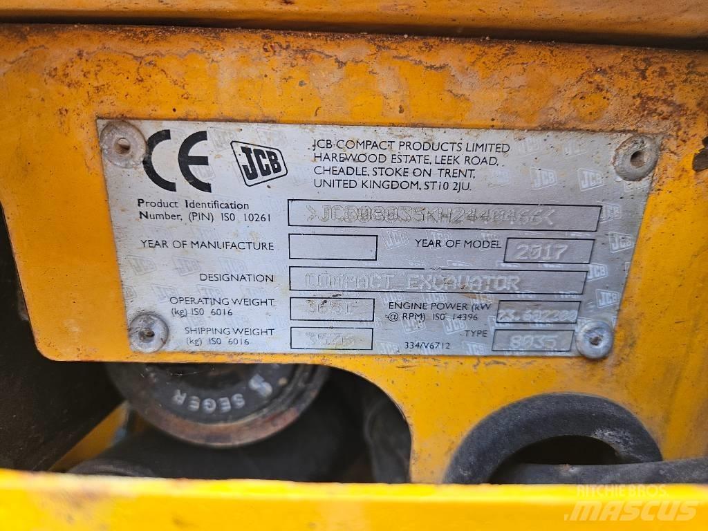 JCB 8035 ZTS + QH Mini excavadoras < 7t