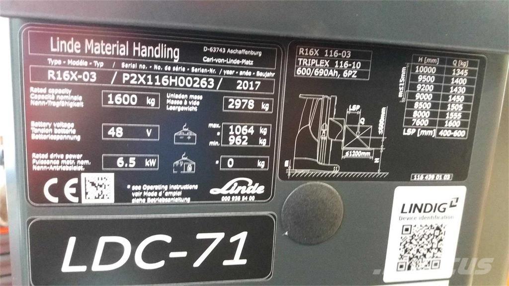 Linde R16X Carretillas retráctiles