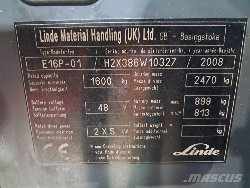 Linde E16P-01 Carretillas de horquilla eléctrica